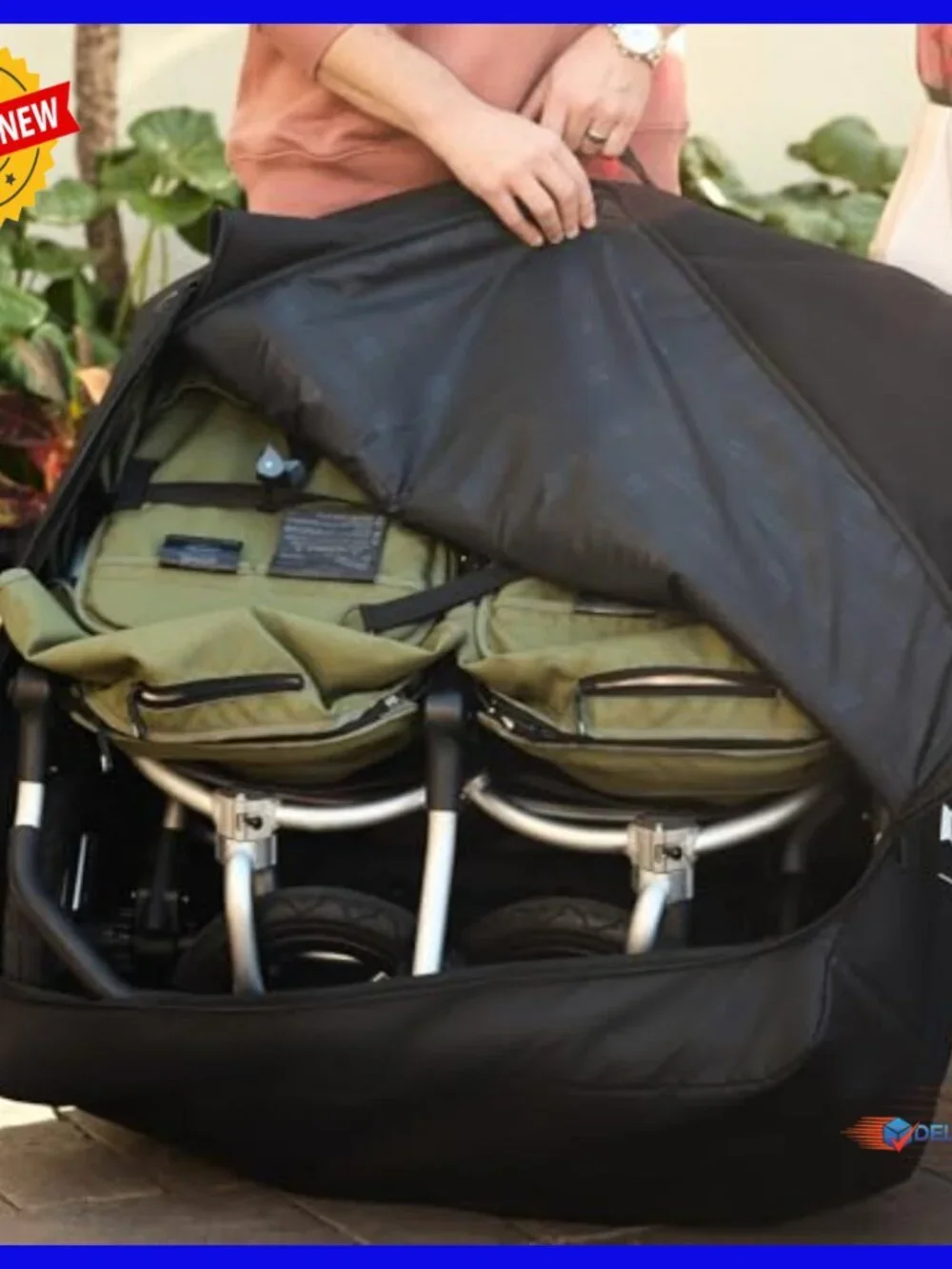 Medium Unpadded Stroller Travel Bag for Airplanes, Durable Polyester